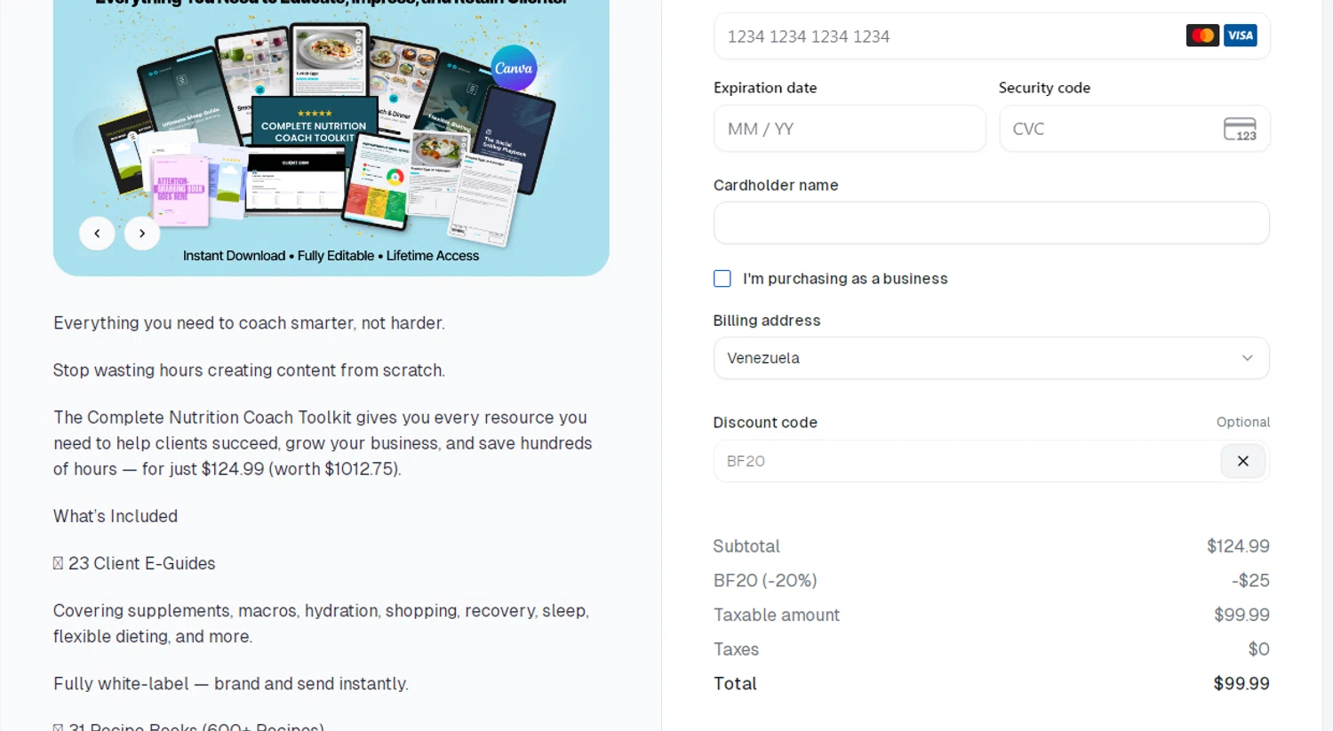 The Content Cook promo code screenshot showing code BF20 applied at The Content Cook checkout page. Uploaded by SimplyCodes community member Josecaste on Jan 9, 2026