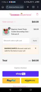 BAKINGCAMP25 coupon verification screenshot
