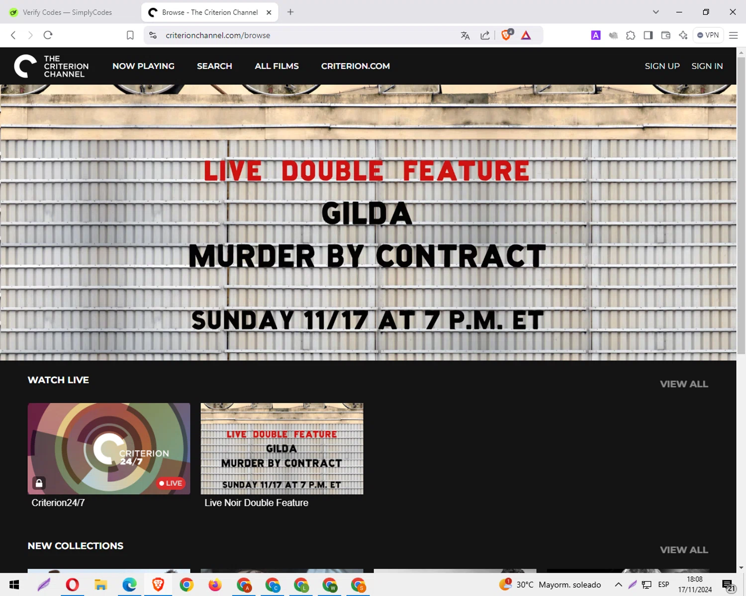The Criterion Channel checkout page showing The Criterion Channel promo code box | Screenshot taken by SimplyCodes community member on Nov 17, 2024