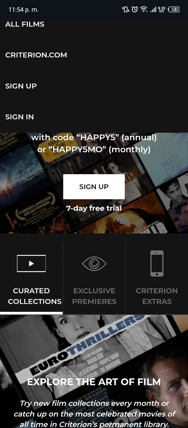 The Criterion Channel checkout page showing The Criterion Channel promo code box | Screenshot taken by SimplyCodes community member on Apr 22, 2024