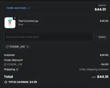 FOODIE_V10 coupon verification screenshot
