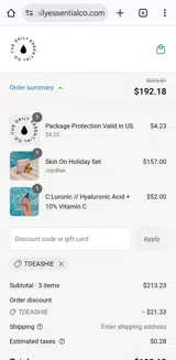 The Daily Essential Co. coupon verification screenshot