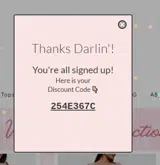 The Darling Style coupon verification screenshot