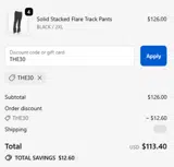 THE30 coupon verification screenshot