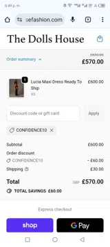Confidence10 coupon verification screenshot