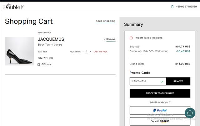 TheDoubleF checkout page showing TheDoubleF promo code box | Screenshot taken by SimplyCodes community member on Oct 1, 2025