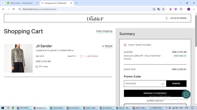 TheDoubleF checkout page showing TheDoubleF promo code box | Screenshot taken by SimplyCodes community member on Aug 23, 2025