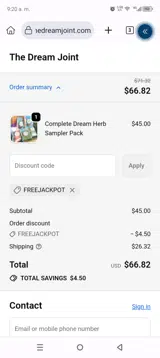 FREEJACKPOT coupon verification screenshot