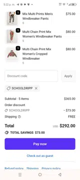 SCHOOLDRIPP coupon verification screenshot