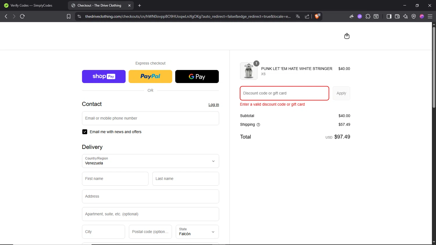 The Drive Clothing discount code screenshot showing code Birthday applied at The Drive Clothing checkout page. Uploaded by SimplyCodes community member Morrachida04 on Jul 19, 2025
