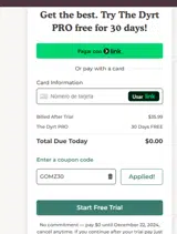 The Dyrt coupon verification screenshot