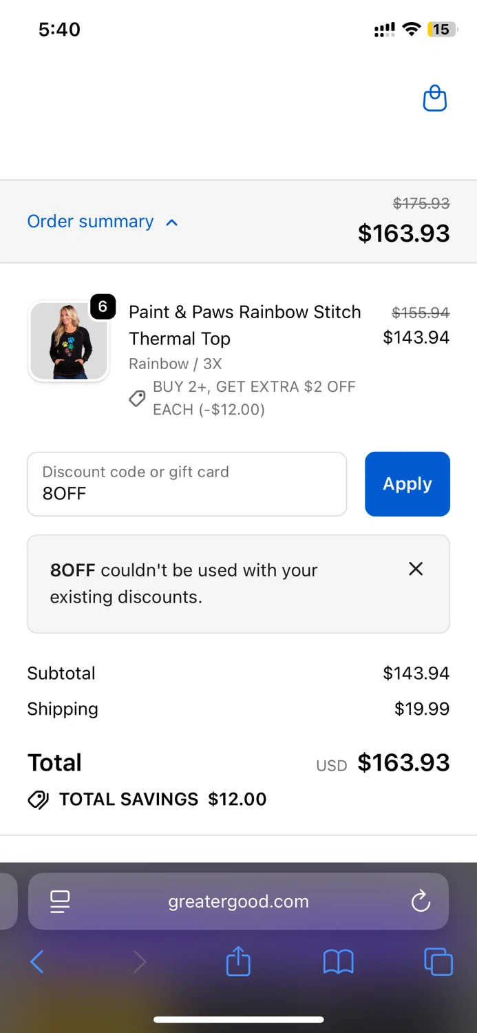 The Earth Site Store promo code screenshot showing code 8OFF applied at The Earth Site Store checkout page. Uploaded by SimplyCodes community member Venusgarcia on Oct 3, 2025