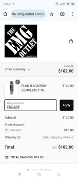 EMGSK8 coupon verification screenshot