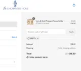 The Enchanted Home coupon verification screenshot