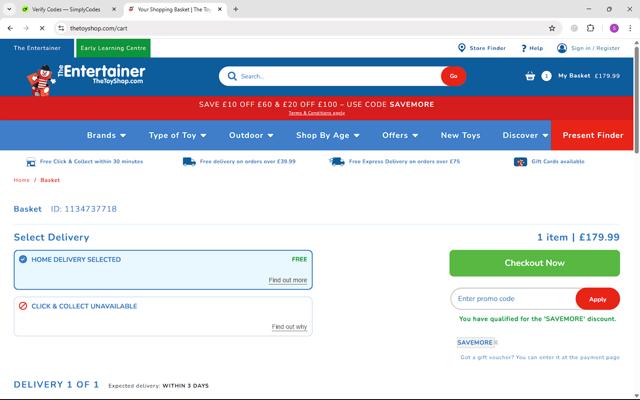 The Entertainer checkout page showing The Entertainer promo code box | Screenshot taken by SimplyCodes community member on Mar 27, 2025