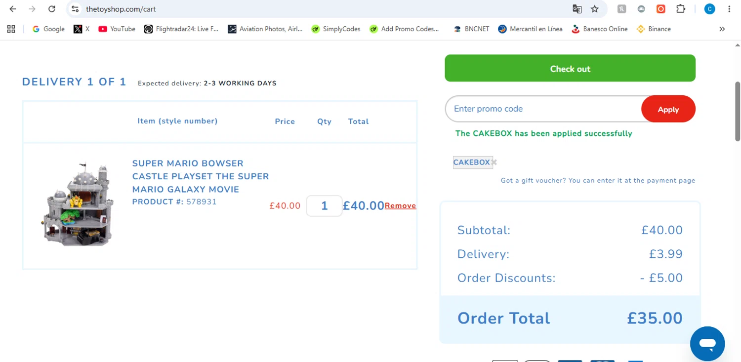 The Entertainer promo code screenshot showing code CAKEBOX applied at The Entertainer checkout page. Uploaded by SimplyCodes community member victor on Jun 22, 2026