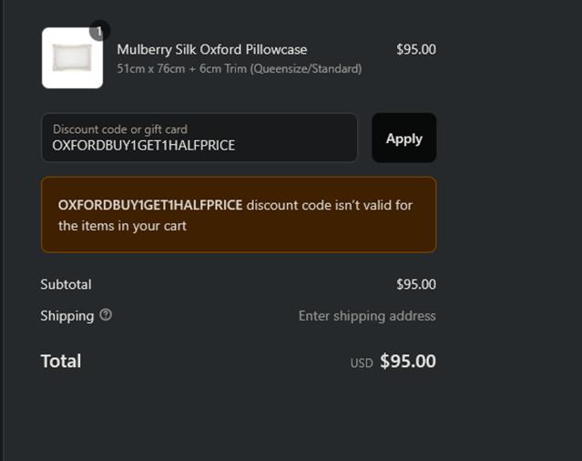 The Ethical Silk Company checkout page showing The Ethical Silk Company promo code box | Screenshot taken by SimplyCodes community member on Sep 11, 2025