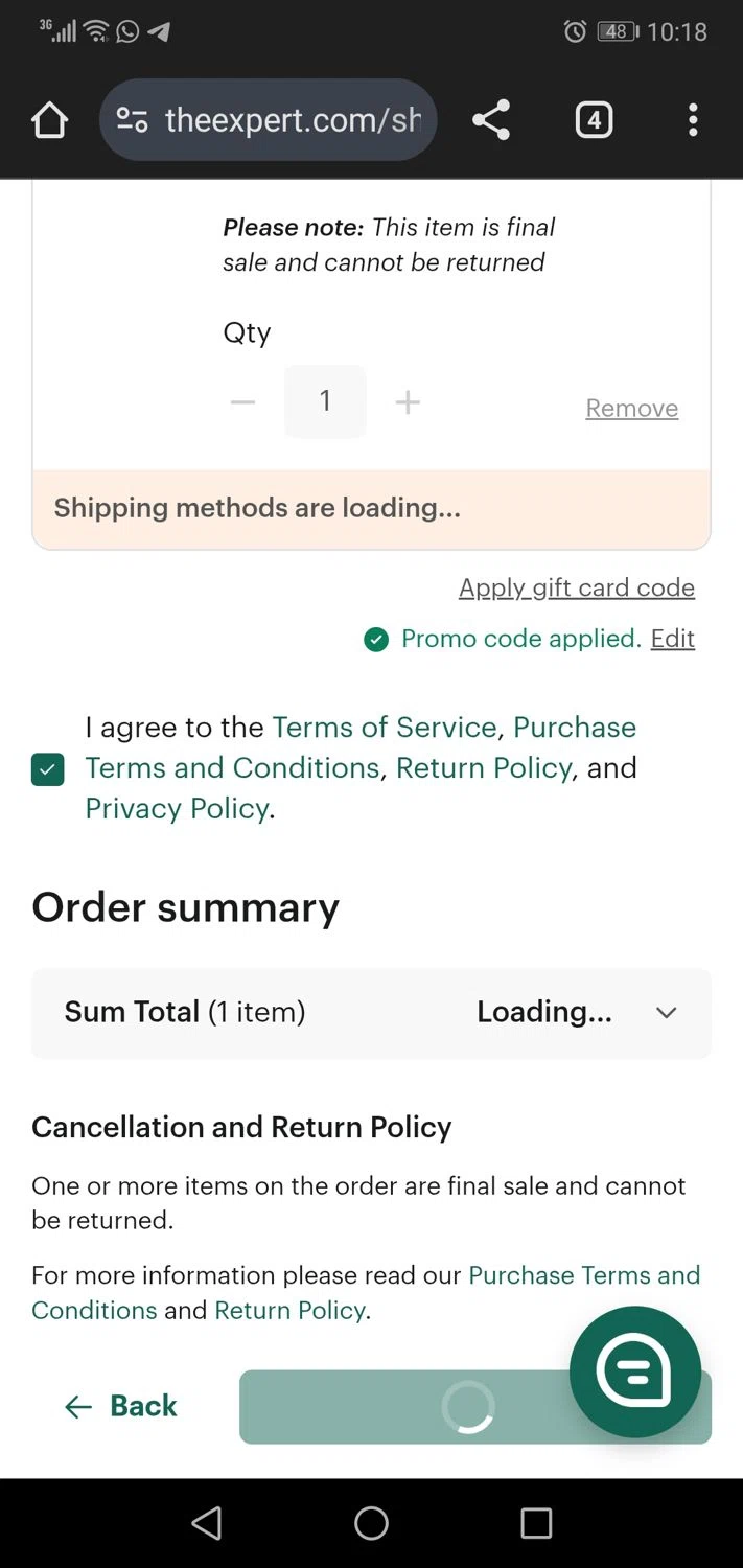 The Expert promo code screenshot showing code WELCOME10VNDK applied at The Expert checkout page. Uploaded by SimplyCodes community member Camilocabello on Feb 17, 2025