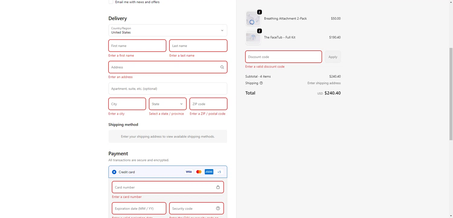 The FaceTub Shop promo code screenshot showing code EMAIL20 applied at The FaceTub Shop checkout page. Uploaded by SimplyCodes community member CrownWhiz8114 on Nov 27, 2025