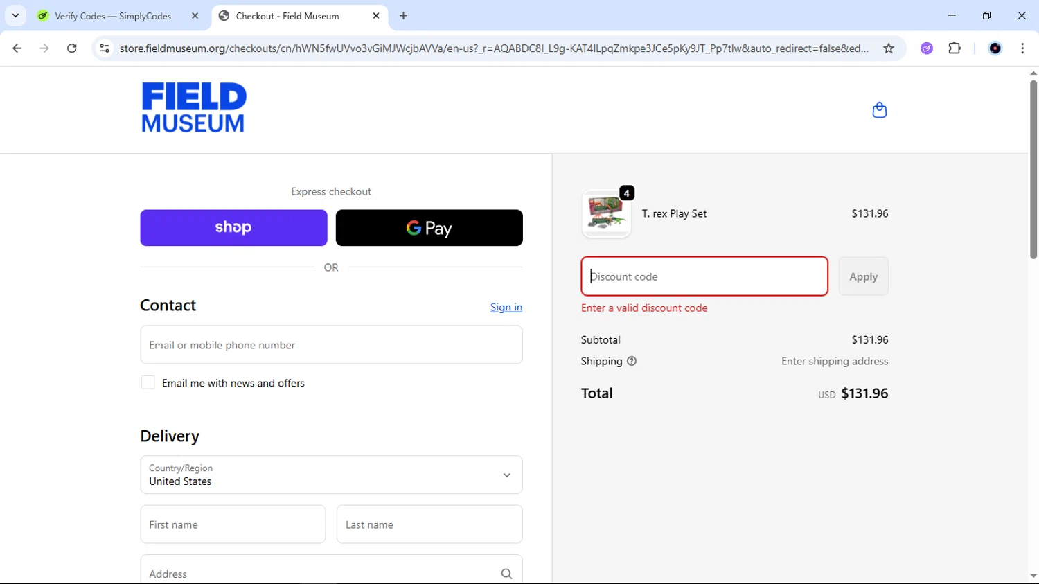 The Field Museum promo code screenshot showing code FIELD15 applied at The Field Museum checkout page. Uploaded by SimplyCodes community member EpicTiger6039 on Nov 24, 2025