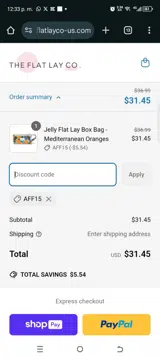 The Flat Lay Co US coupon verification screenshot