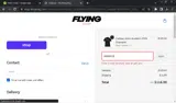The Flying Shop coupon verification screenshot