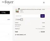 FOYER15 coupon verification screenshot