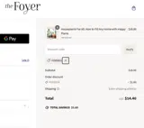 FOYER10 coupon verification screenshot