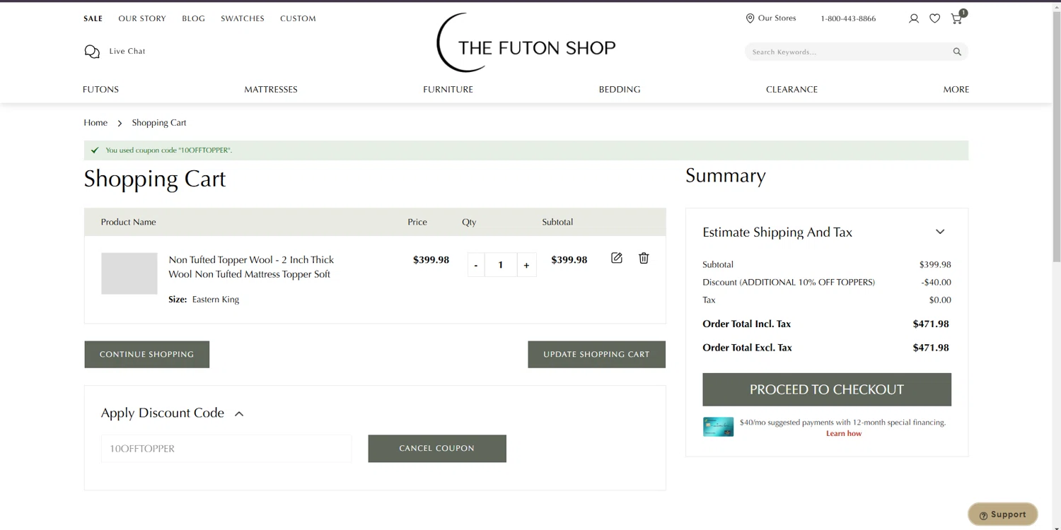 The futon shop coupon discount