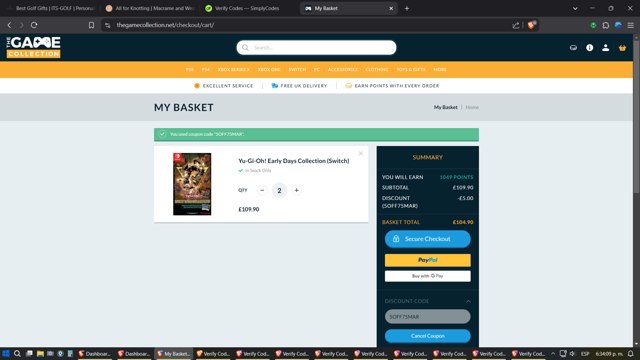 The Game Collection checkout page showing The Game Collection discount code box | Screenshot taken by SimplyCodes community member on Mar 13, 2025