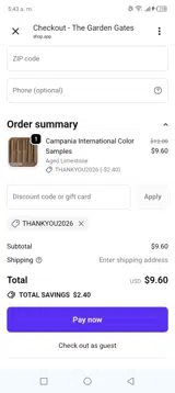 THANKYOU2026 coupon verification screenshot
