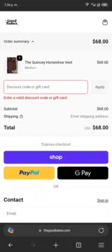 FREESHIP coupon verification screenshot