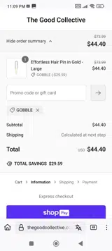 GOBBLE coupon verification screenshot
