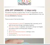 SPINNERS25 coupon verification screenshot