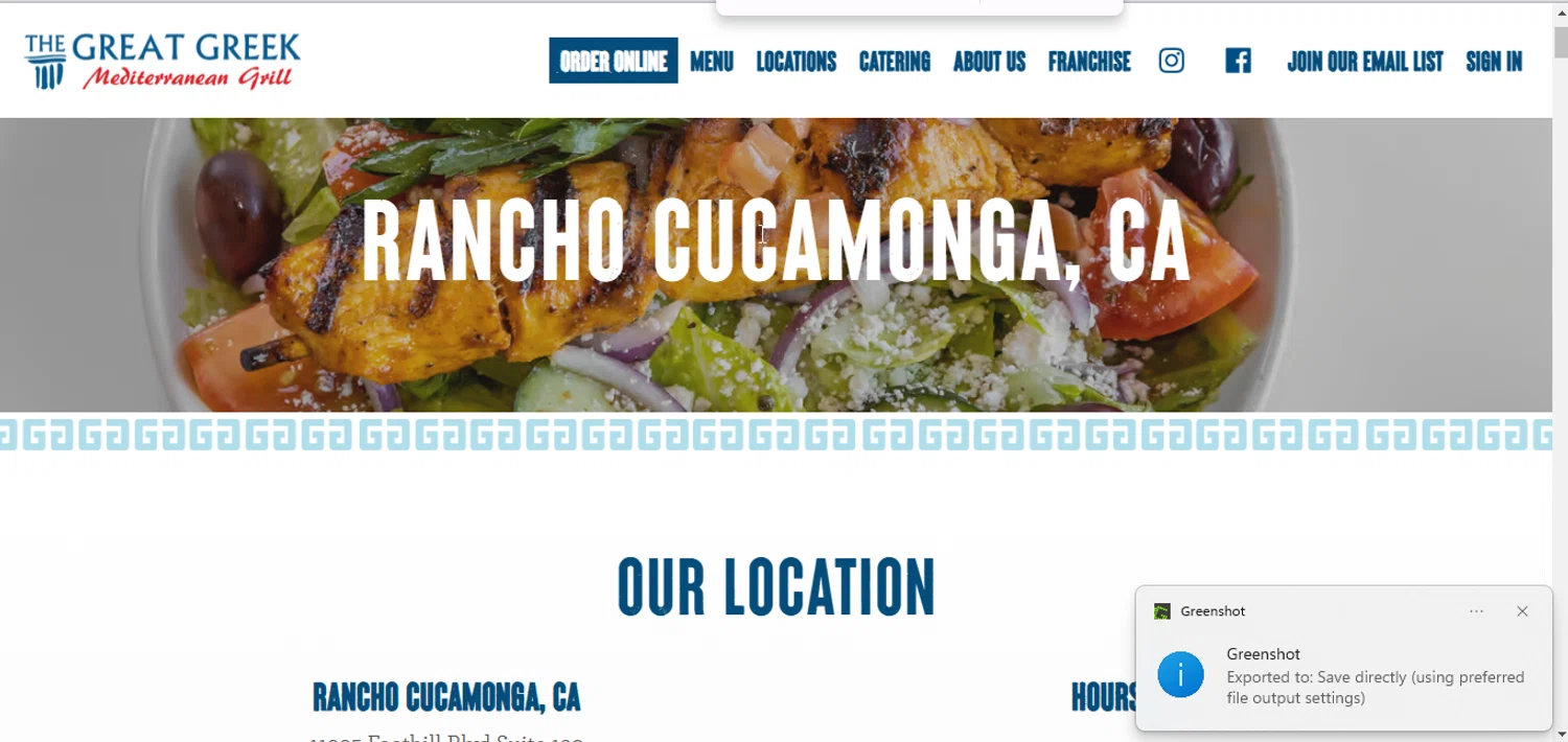 The Great Greek Mediterranean Grill checkout page showing The Great Greek Mediterranean Grill promo code box | Screenshot taken by SimplyCodes community member on Feb 15, 2025