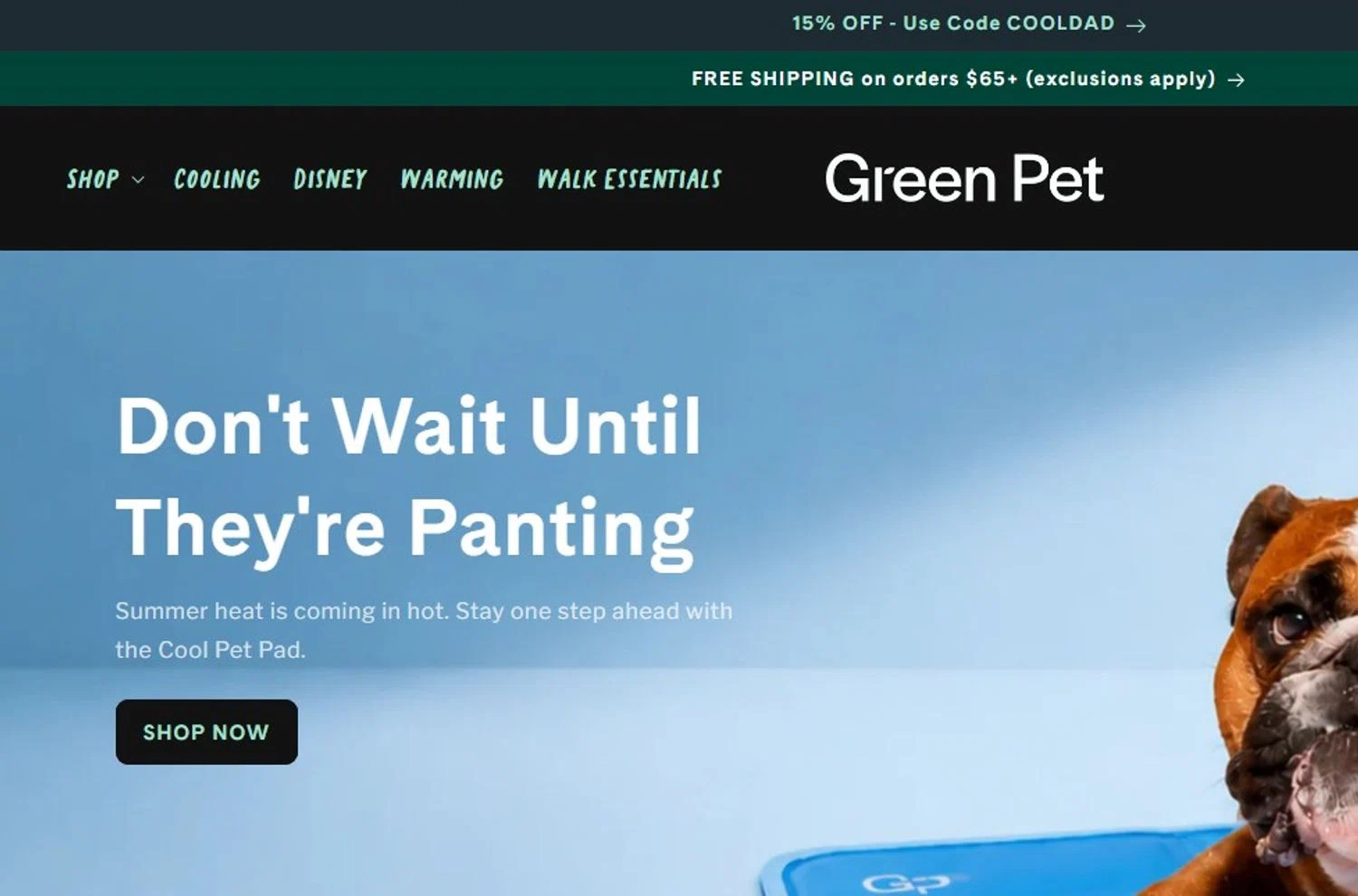 The Green Pet Shop promo code screenshot showing code COOLDAD applied at The Green Pet Shop checkout page. Uploaded by SimplyCodes community member josemiguelaponte on Jun 3, 2026