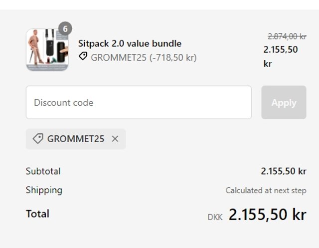 The Grommet checkout page showing The Grommet promo code box | Screenshot taken by SimplyCodes community member on Apr 5, 2023
