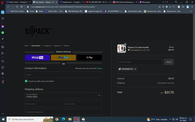 The Grommet checkout page showing The Grommet promo code box | Screenshot taken by SimplyCodes community member on Jan 8, 2023