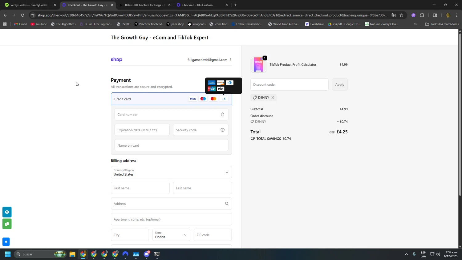 The Growth Guy promo code screenshot showing code DENNY applied at The Growth Guy checkout page. Uploaded by SimplyCodes community member kakakakakka on Dec 6, 2025