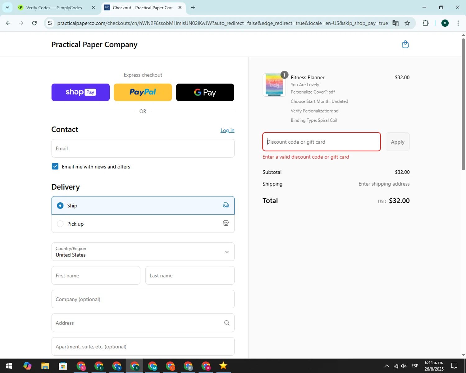 HALARA coupon code screenshot showing code namita0 applied at HALARA checkout page. Uploaded by SimplyCodes community member MagnificentTitan1134 on Aug 26, 2025
