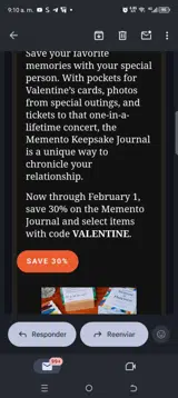 VALENTINE coupon verification screenshot
