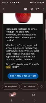 RESET coupon verification screenshot
