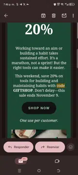 GIFTSHOP coupon verification screenshot