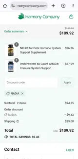 Nadia coupon verification screenshot