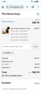 ADBES coupon verification screenshot