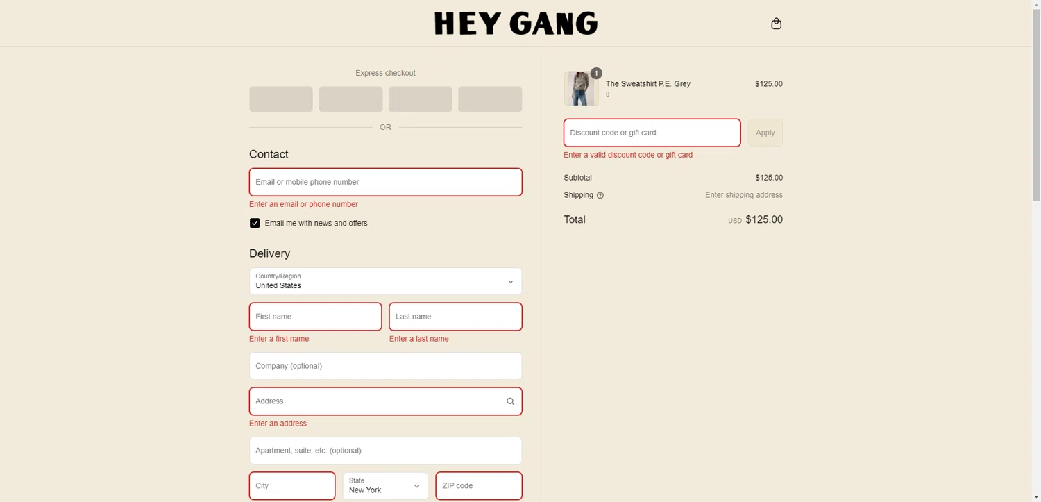 HEY GANG discount code screenshot showing code luckyseven applied at HEY GANG checkout page. Uploaded by SimplyCodes community member PromoSeeker7158 on Aug 28, 2025