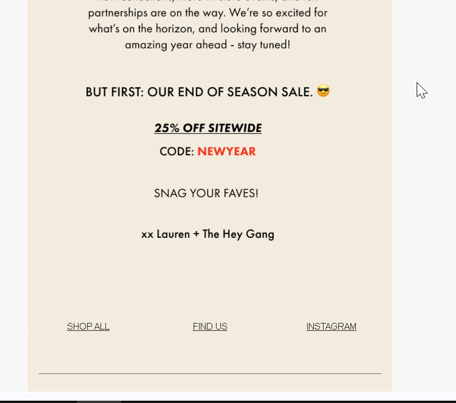 HEY GANG discount code screenshot showing code newyear applied at HEY GANG checkout page. Uploaded by SimplyCodes community member Logoteam on Dec 29, 2025