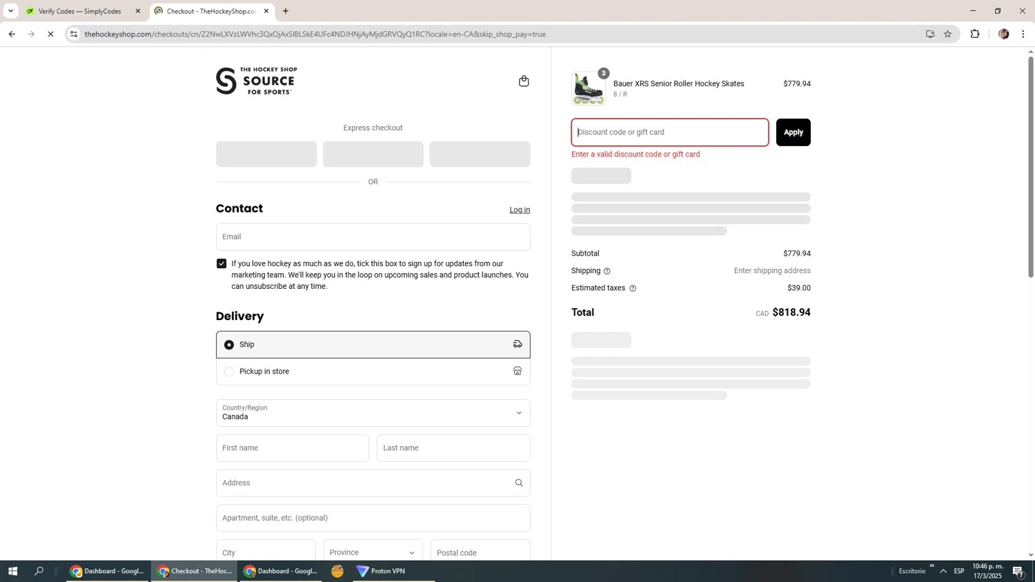 The Hockey Shop promo code screenshot showing code 15OFF applied at The Hockey Shop checkout page. Uploaded by SimplyCodes community member Levi_Ackerman on Mar 18, 2025