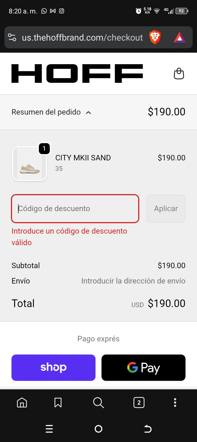 HOFF discount code screenshot showing code 10SALE applied at HOFF checkout page. Uploaded by SimplyCodes community member TokenAce5969 on Feb 9, 2026