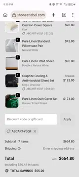 ABCART-YGQF coupon verification screenshot